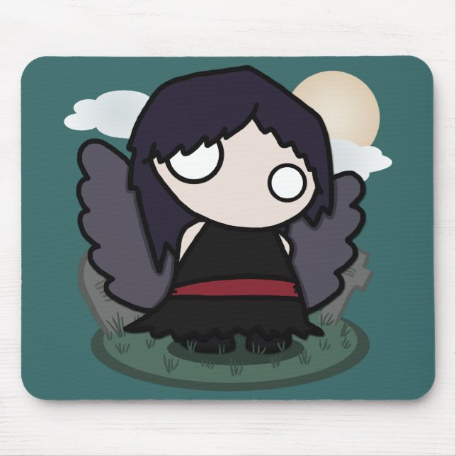 Cute Goth Angel Mouse Pad (Front)