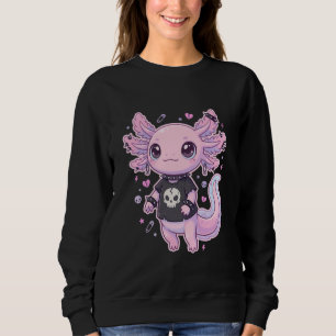 Cute Goth Axolotl Pastel Kawaii Emo Axolotl Punk W Sweatshirt