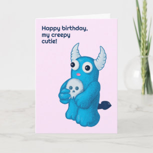 Cute Goth Birthday Kawaii Creepy Card