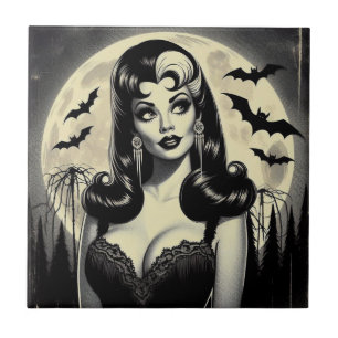 Cute Goth Girl Ceramic Tile
