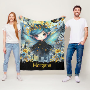 Cute Goth Girl Custom Decor Gift Gothic Girls Fleece Blanket