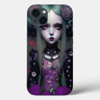 Cute Goth Girl Purple Black Fantasy Art