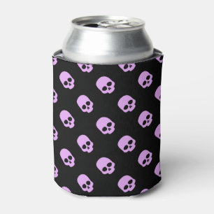 Cute Goth Pink Skulls Can Cooler