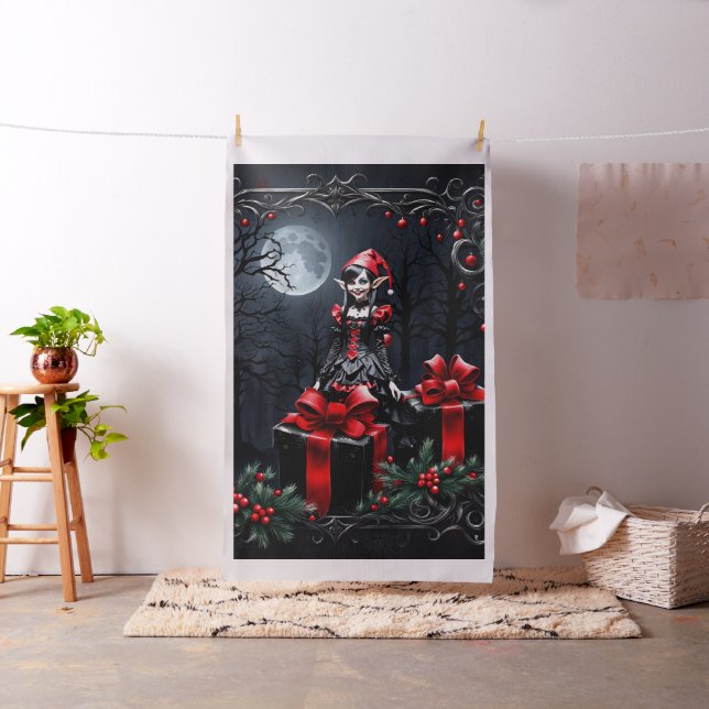 Cute Gothic Christmas Elf. Fabric (In Situ)