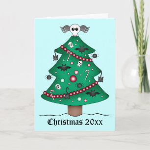 Cute Gothic Christmas tree Holiday Card