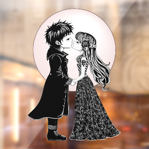 Cute Gothic Emo Kids Kiss Valentine's Day 