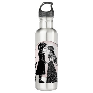 Cute Gothic Emo Kids Kiss Valentine's Day  710 Ml Water Bottle