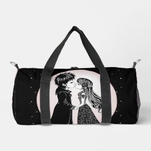 Cute Gothic Emo Kids Kiss Valentine's Day  Duffle Bag