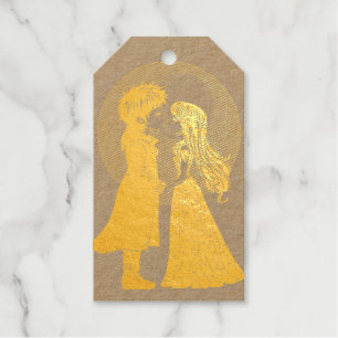 Cute Gothic Emo Kids Kiss Valentine's Day Gift Tags