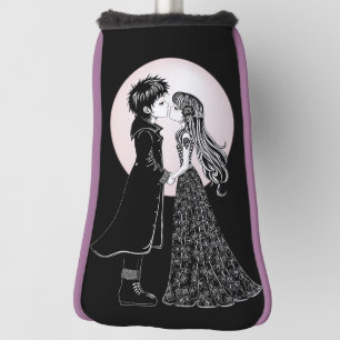 Cute Gothic Emo Kids Kiss Valentine's Day  Golf Head Cover