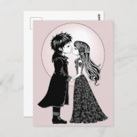 Cute Gothic Emo Kids Kiss Valentine's Day 