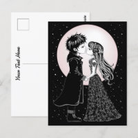 Cute Gothic Emo Kids Kiss Valentine's Day