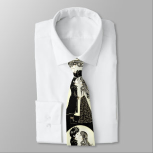 Cute Gothic Emo Kids Kiss Valentine's Day  Tie