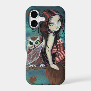 Cute Gothic Fairy and Owl Fantasy Art iPhone Case