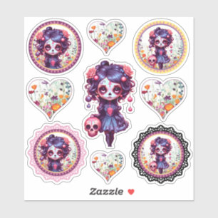 Cute Gothic Garden Sugar Skull 