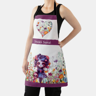 Cute Gothic Garden Sugar Skull  Apron