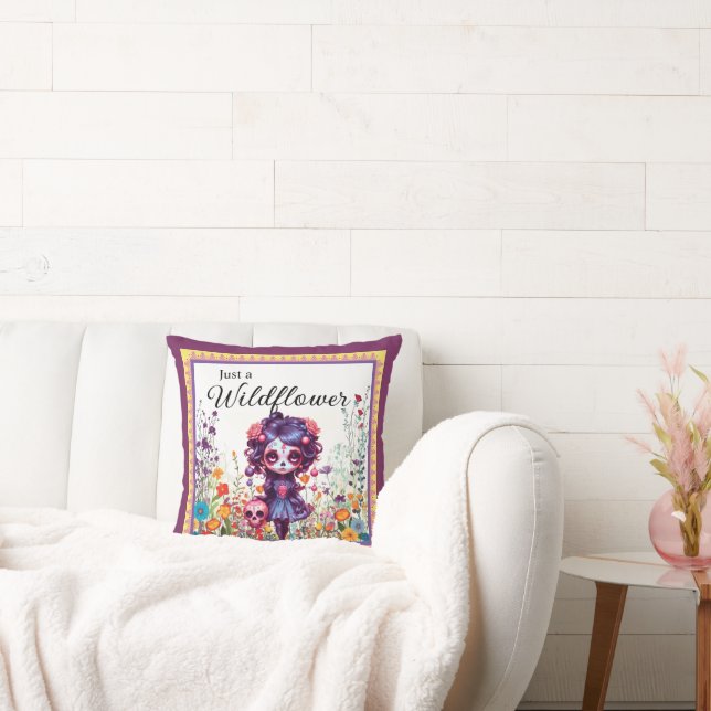 Cute Gothic Garden Sugar Skull  Cushion (Couch)