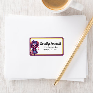 Cute Gothic Garden Sugar Skull Label