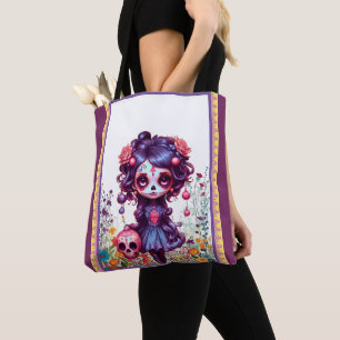 Cute Gothic Garden Sugar Skull  Tote Bag