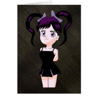Cute Gothic Girl with Black & Purple Hair