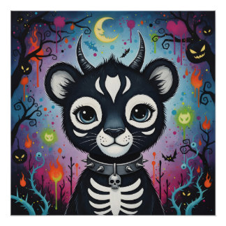 Cute Gothic Hybrid – Spooky Fantasy Night Creature Poster