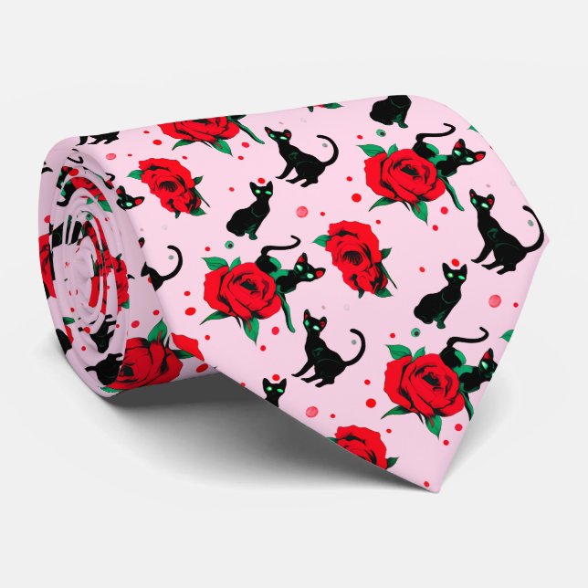 Cute Gothic Valentine Tie (Rolled)