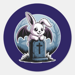 Cute Gothic Vampire Bunny Kawaii Halloween Classic Round Sticker