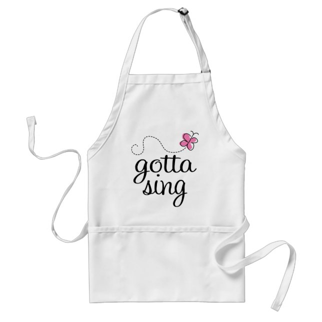 CUTE GOTTA SING PINK STANDARD APRON (Front)