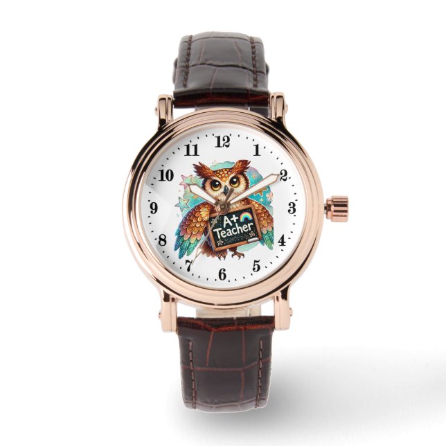 Cute graded Teacher owl  Watch (Front)