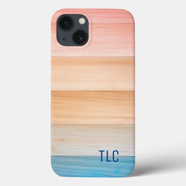 Cute Gradient colourful texture wood pattern Case-Mate iPhone Case (Back)