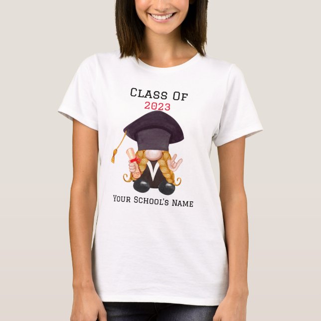 Cute Graduating Female Gnome - Class of 202X T-Shirt (Front)