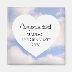 Cute Graduation 2026 Congratulations Message Heart Magnet