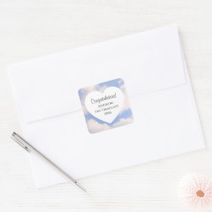 Cute Graduation 2026 Congratulations Message Heart Square Sticker
