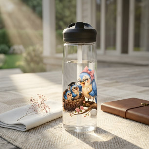 Cute Graduation Bird Clear Water Bottle