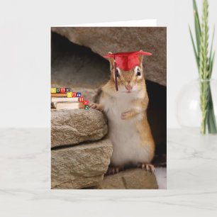Cute Graduation Chipmunk Greeting Card