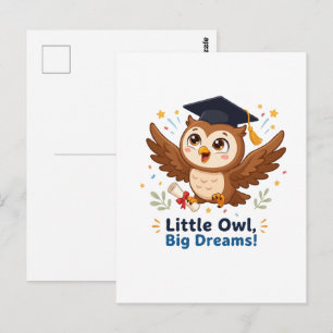 Cute Graduation Owl Little Owl Big Dreams Postcard