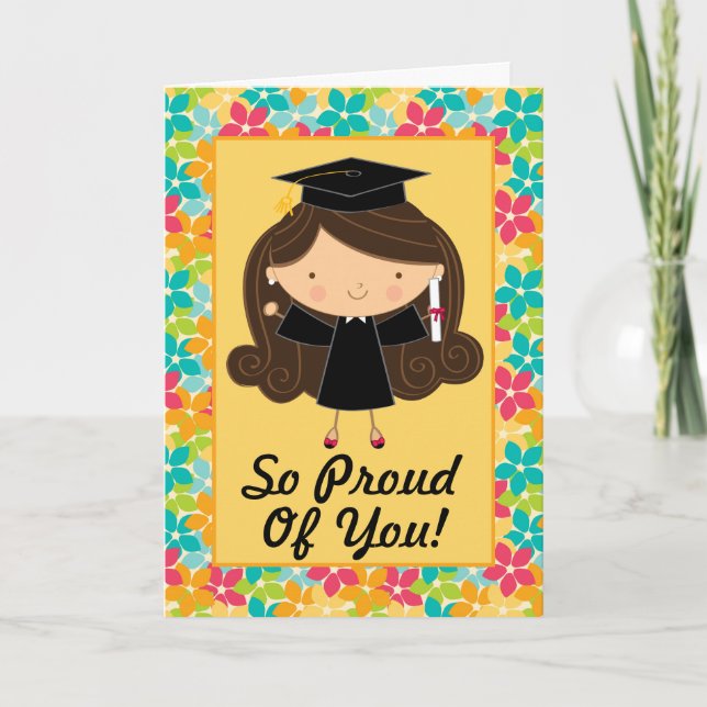 Cute Graduation Personalised Congratulations Card (Front)
