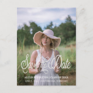 Cute Graduation Save the Date Girl Photo Postcard