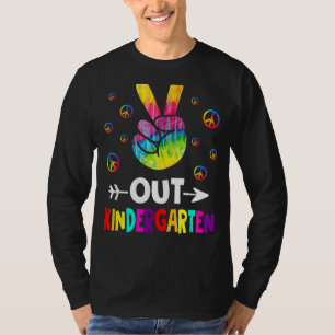 Cute Graduation Tie Dye Peace Sign Hand Out Kinder T-Shirt
