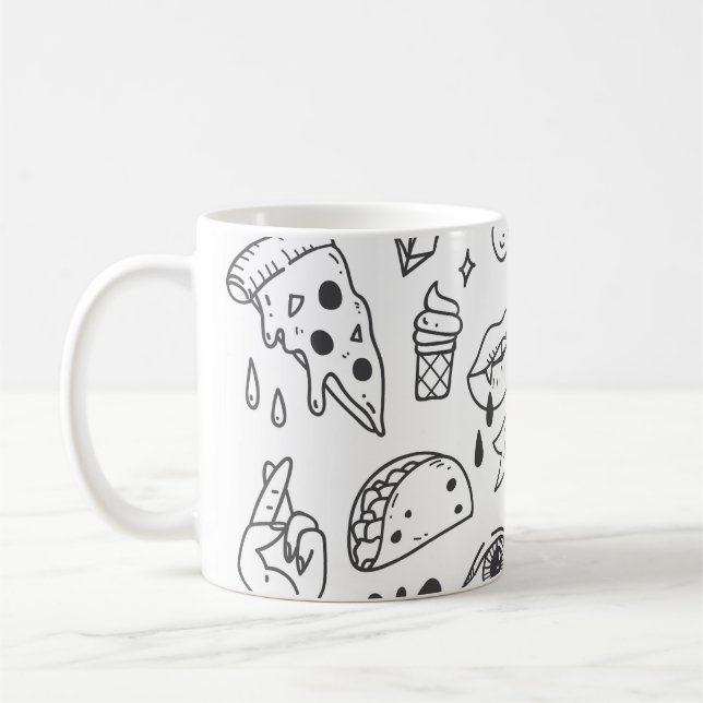 Cute Graffiti: Doodle Art Set. Coffee Mug (Left)
