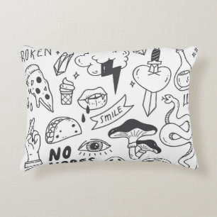 Cute Graffiti: Doodle Art Set. Decorative Cushion