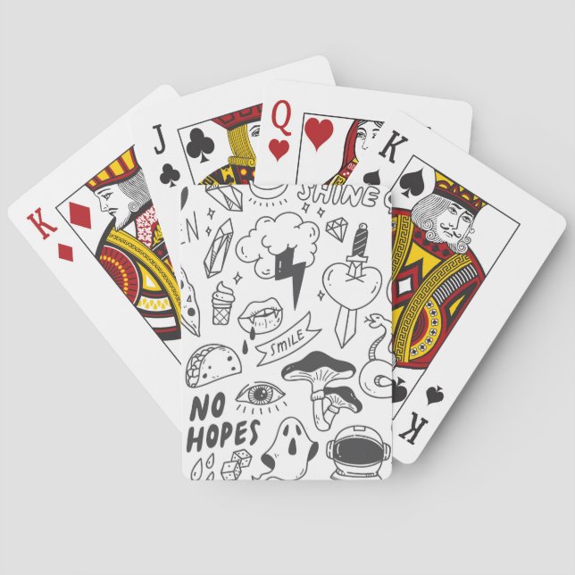 Cute Graffiti: Doodle Art Set. Playing Cards (Back)