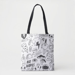 Cute Graffiti: Doodle Art Set. Tote Bag