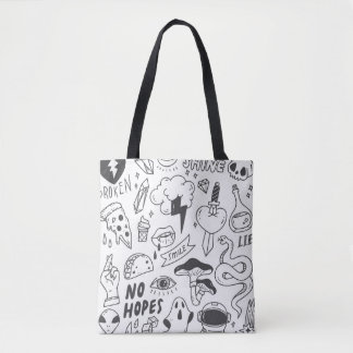 Cute Graffiti: Doodle Art Set. Tote Bag