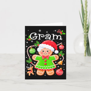 Cute Gram Gingerbread Family Matching Christmas Co Card