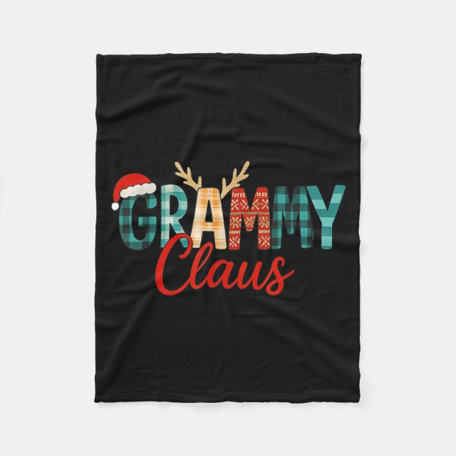 Cute Grammy Claus Christmas For Grandma Santa Hat  Fleece Blanket (Front)