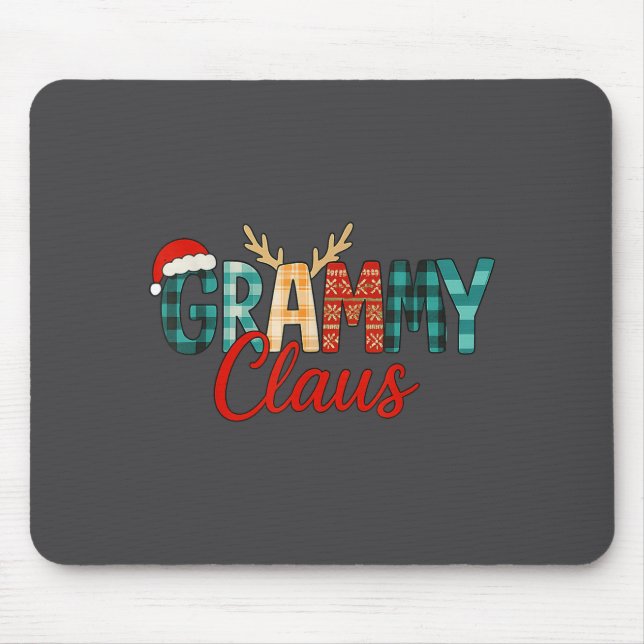 Cute Grammy Claus Christmas For Grandma Santa Hat  Mouse Pad (Front)