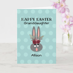Cute Granddaughter Easter Bunny Rabbit Name Card