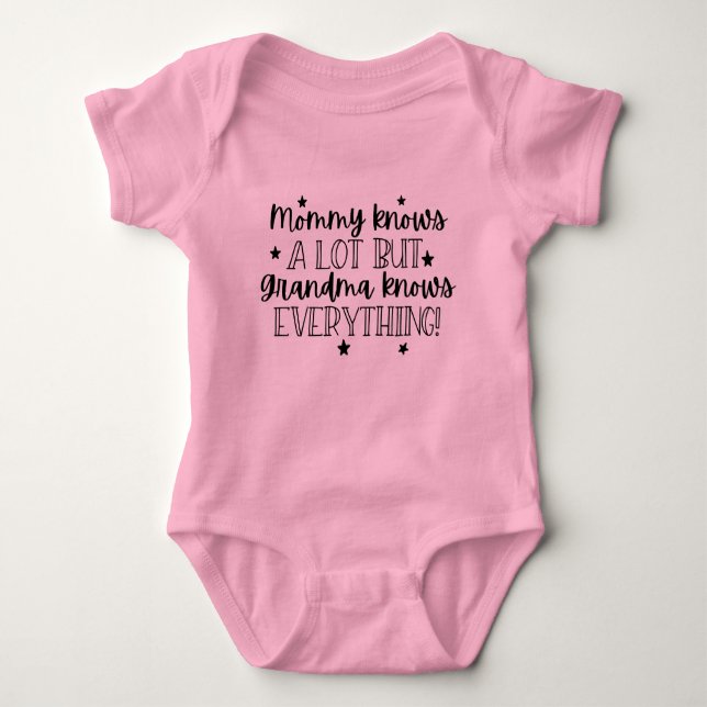 cute Granddaughter Mummy Grandma word art  Baby Bodysuit (Front)