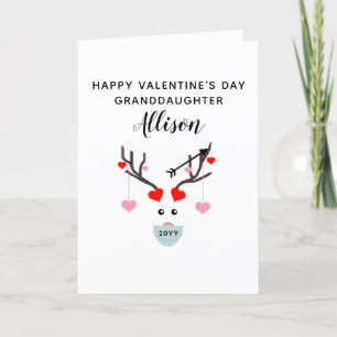 Cute Granddaughter Valentine's Day Personalised Holiday Card